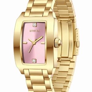 Invicta Women's Gold Watch with Pink Dial